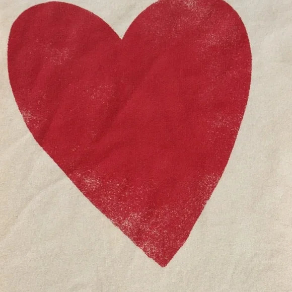 OLD NAVY KIDS/GIRLS LRG 10/12 Cream Sweatshirt with Red Heart Long Sleeve - Picture 3 of 10